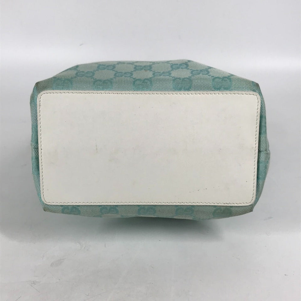 Gucci Tote Bag 002 1099 Canvas / leather Light green Shoulder Bag Shoulder Bag GG Bucket Women