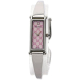 Gucci Watches Quartz 1500L Stainless Steel , Stainless Steel Silver Square face Pink shell dial Women