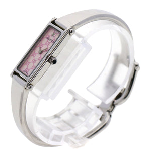 Gucci Watches Quartz 1500L Stainless Steel , Stainless Steel Silver Square face Pink shell dial Women
