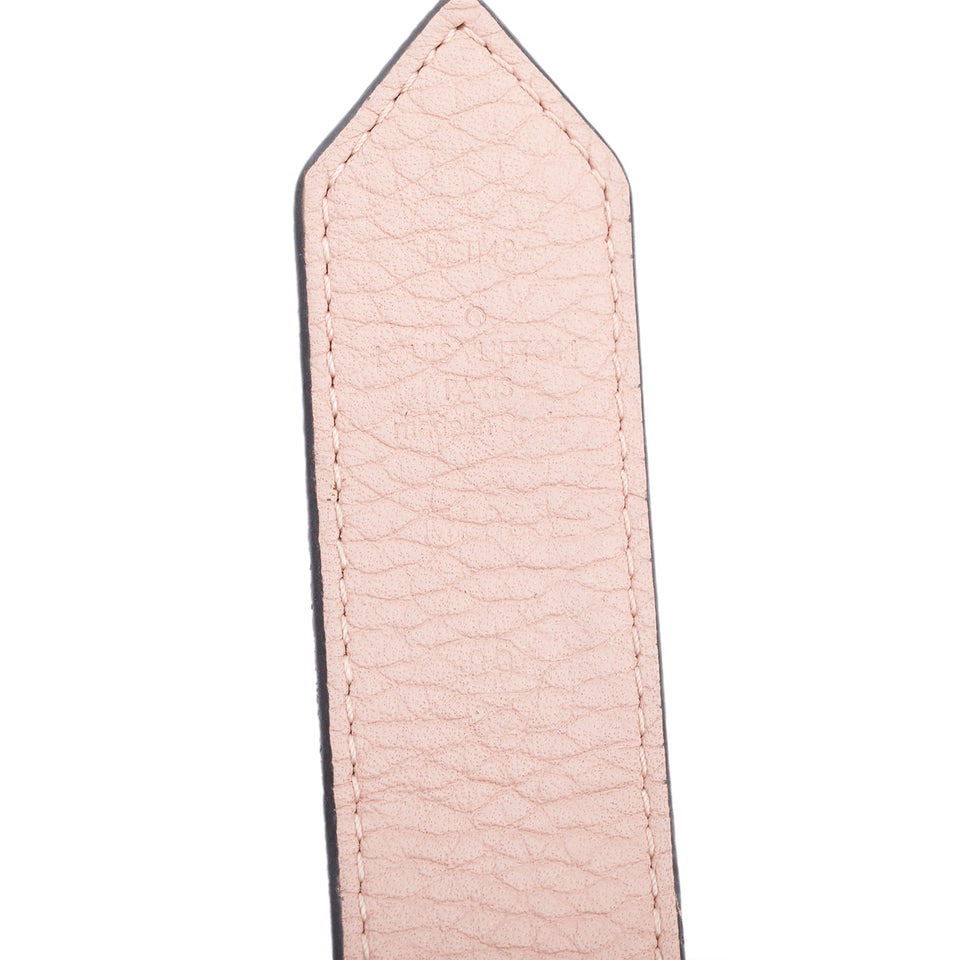 Louis Vuitton Damier Ebene Pink Cowhide Leather Morningram 30 MM Reversible Belt 80 32