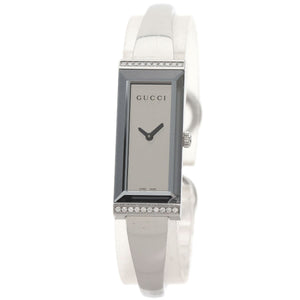 Gucci Watches Quartz 127.5 Stainless Steel , Stainless Steel Silver Square Face Bezel Diamond mirror dial Women