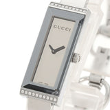 Gucci Watches Quartz 127.5 Stainless Steel , Stainless Steel Silver Square Face Bezel Diamond mirror dial Women