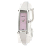 Gucci Watches Quartz 1500L Stainless Steel , Stainless Steel Silver Square face Pink shell dial Women