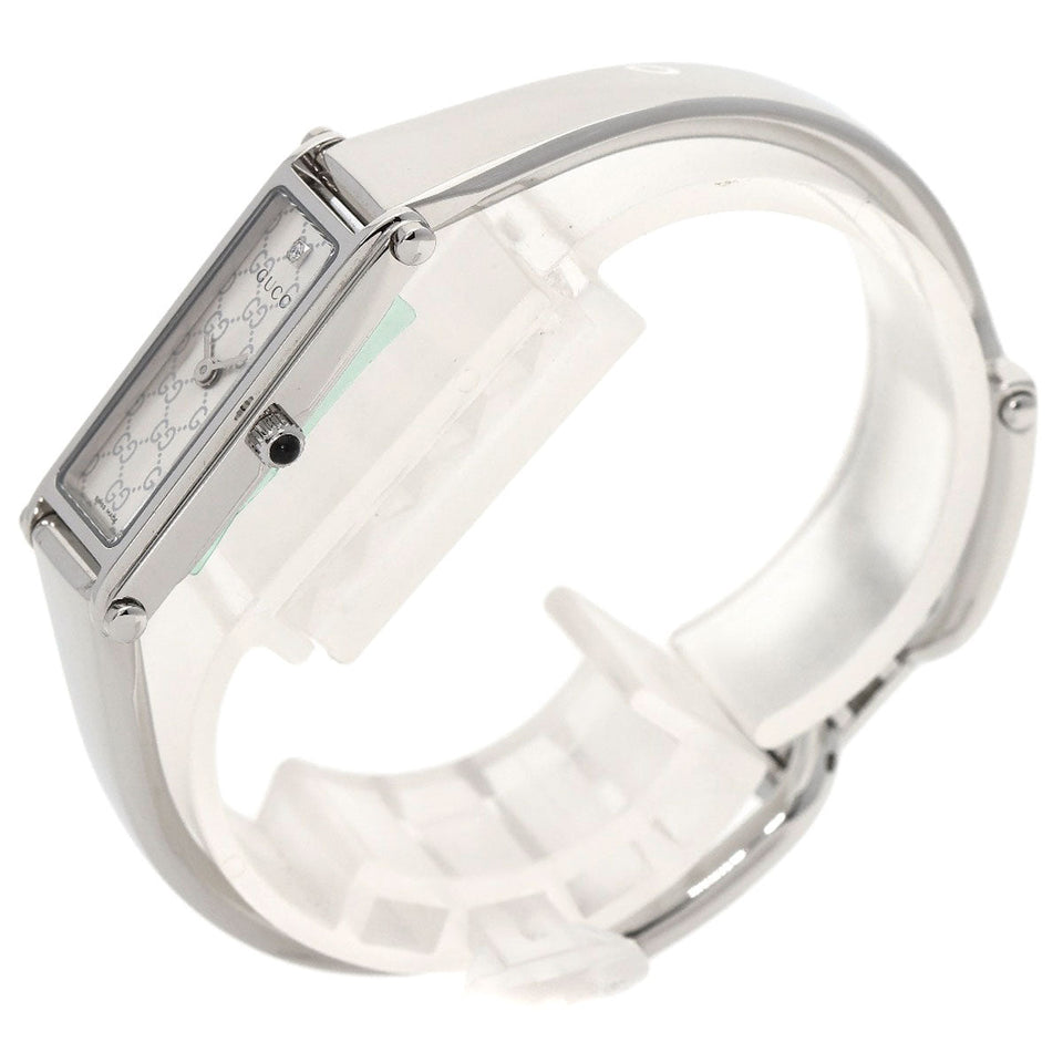 Gucci Watches Quartz 1500L Stainless Steel , Stainless Steel Silver Square Face 1P Diamond Silver dial Women