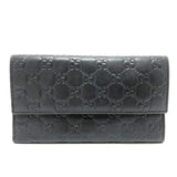 Gucci Trifold wallet 257303 leather black Sima line GG