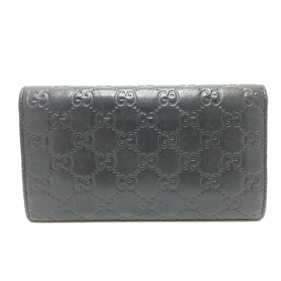 Gucci Trifold wallet 257303 leather black Sima line GG