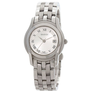 Gucci Watches Quartz 5500L Stainless Steel Silver Round face Silver dial