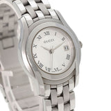 Gucci Watches Quartz 5500L Stainless Steel Silver Round face Silver dial