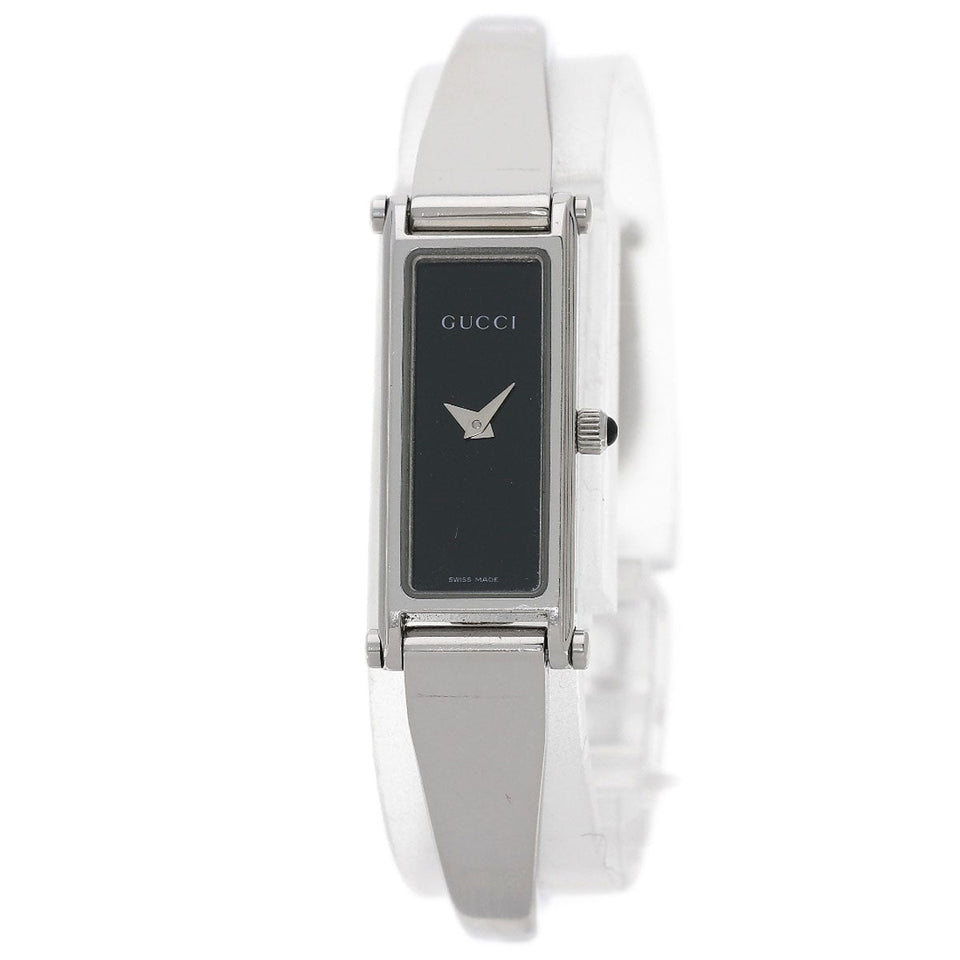 Gucci Watches Quartz Stainless Steel , Stainless Steel Silver 1500L black dial Women