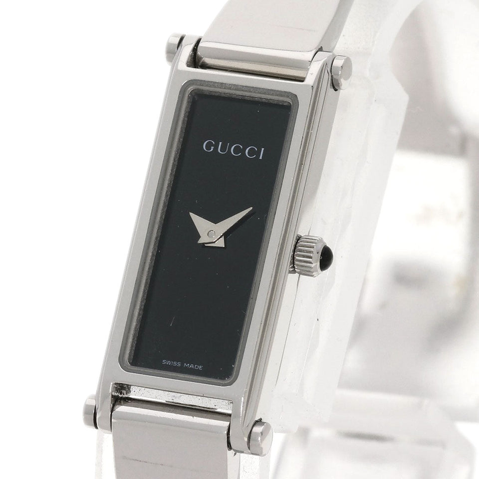 Gucci Watches Quartz Stainless Steel , Stainless Steel Silver 1500L black dial Women