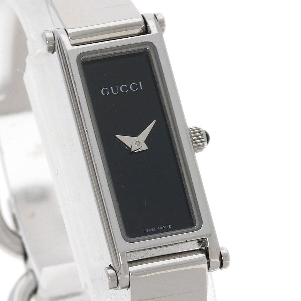 Gucci Watches Quartz Stainless Steel , Stainless Steel Silver 1500L black dial Women