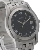 Gucci Watches Quartz 5500M Stainless Steel , Stainless Steel Silver Round face black dial mens