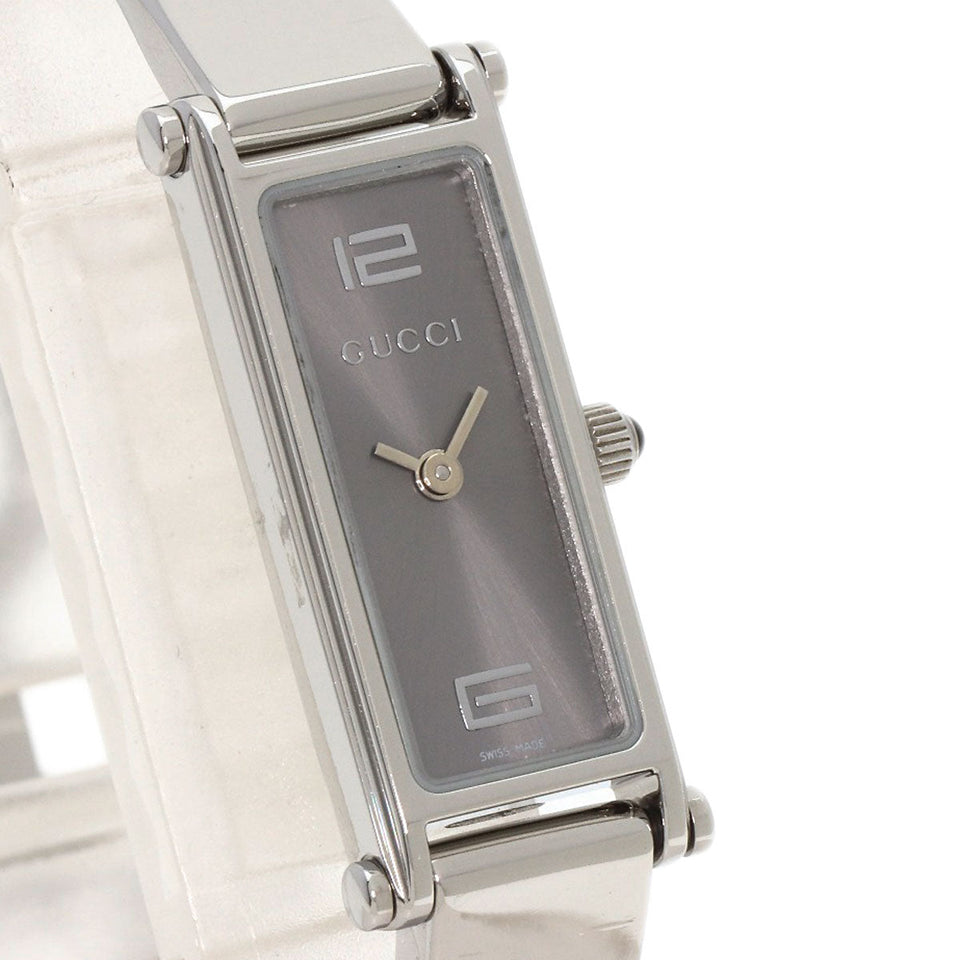 Gucci Watches Quartz 1500L Stainless Steel , Stainless Steel Silver Square face Silver dial Women