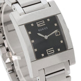 Gucci Watches Quartz 7700M Stainless Steel , Stainless Steel Silver Square face black dial mens