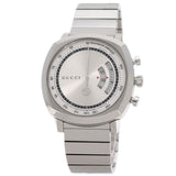Gucci Watches Quartz YA157302 Stainless Steel , Stainless Steel Silver Grip Chronograph Silver dial mens