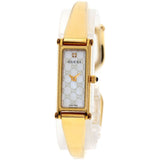 Gucci Watches Quartz 1500L Gold Plated , Gold Plated gold Square Face 1P Diamond White shell dial Women