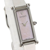 Gucci Watches Quartz 1500L Stainless Steel , Stainless Steel Silver Square Face 1P Diamond Pink shell dial Women