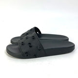 Gucci Sandals 573922 rubber black Flat petanko GG Women's Slide Sandals mens 39