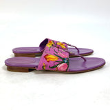 Gucci Sandals 155100 Canvas/Leather, Canvas x Leather purple flat Flora floral pattern flower mens 7.5