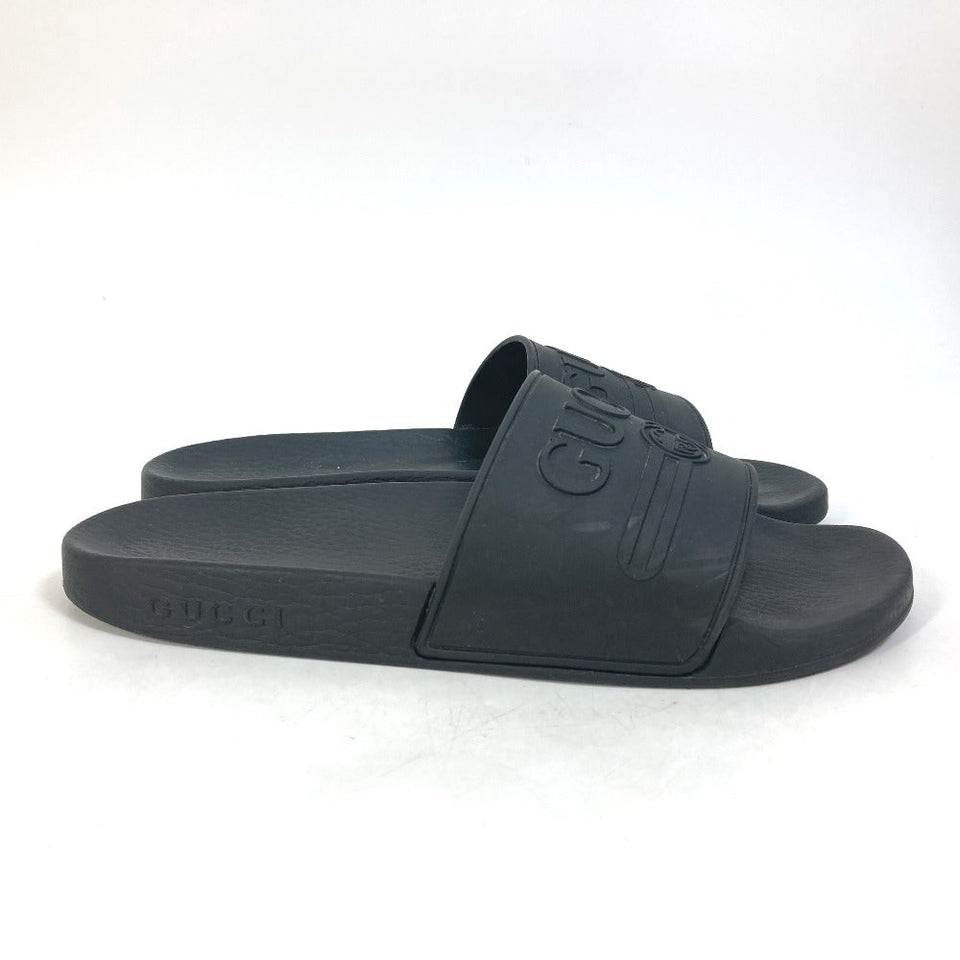 Gucci Sandals 522887 rubber black logo slide Women 7