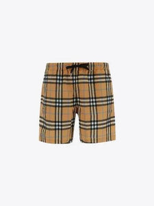 Luxury Burberry Check Drawstring Swim Shorts Orange