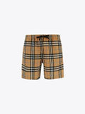 Luxury Burberry Check Drawstring Swim Shorts Orange