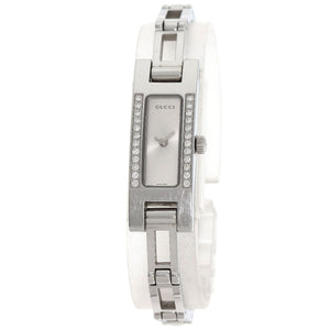 Gucci Watches Quartz 3900L Stainless Steel , Stainless Steel Silver Diamond Bezel Silver dial Women