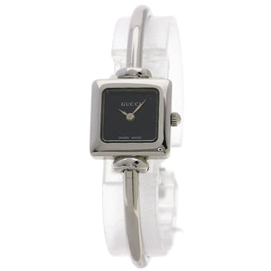 Gucci Watches Quartz Stainless Steel , Stainless Steel Silver 1900L black dial Women