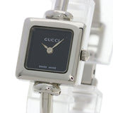 Gucci Watches Quartz Stainless Steel , Stainless Steel Silver 1900L black dial Women