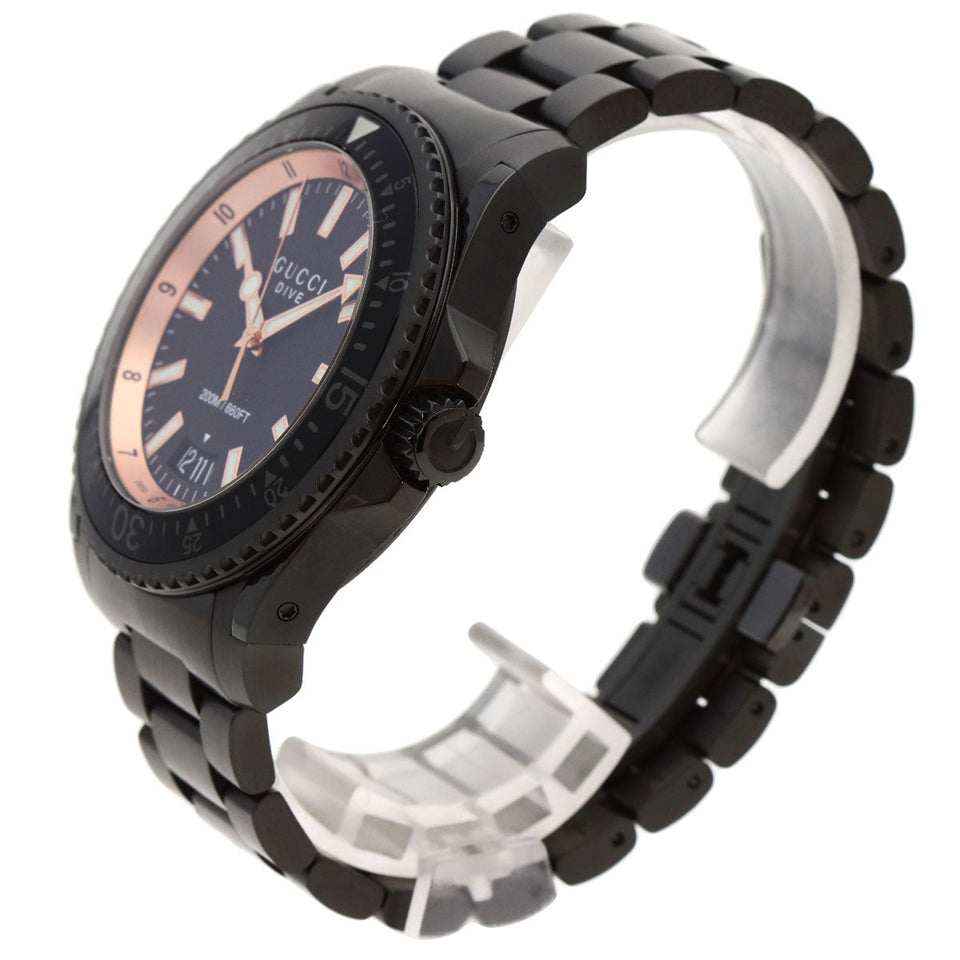 Gucci Watches Quartz YA136.2 Stainless Steel black Dive black dial