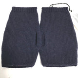 Gucci gloves 521149 wool Navy fingerless stripe Women M