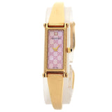 Gucci Watches Quartz 1500L PGP gold Square Face Bangle 1P Diamond GG Pink shell dial