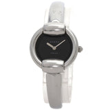 Gucci Watches Quartz 1400L Stainless Steel , Stainless Steel Silver round face bangle black dial Women