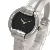 Gucci Watches Quartz 1400L Stainless Steel , Stainless Steel Silver round face bangle black dial Women