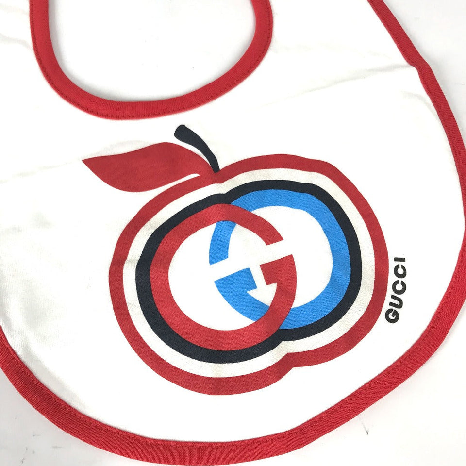 Gucci Other fashion goods 666440 cotton white baby baby baby GG Apple Bib Bib Kids