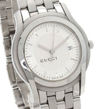 Gucci Watches Quartz 5500XL Stainless Steel , Stainless Steel Silver Round face Silver dial mens