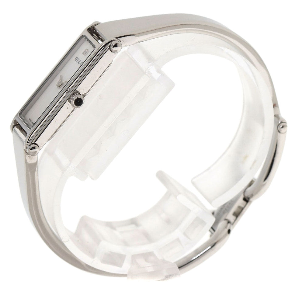Gucci Watches Quartz 1500L Stainless Steel , Stainless Steel Silver Square face bangle White shell dial Women