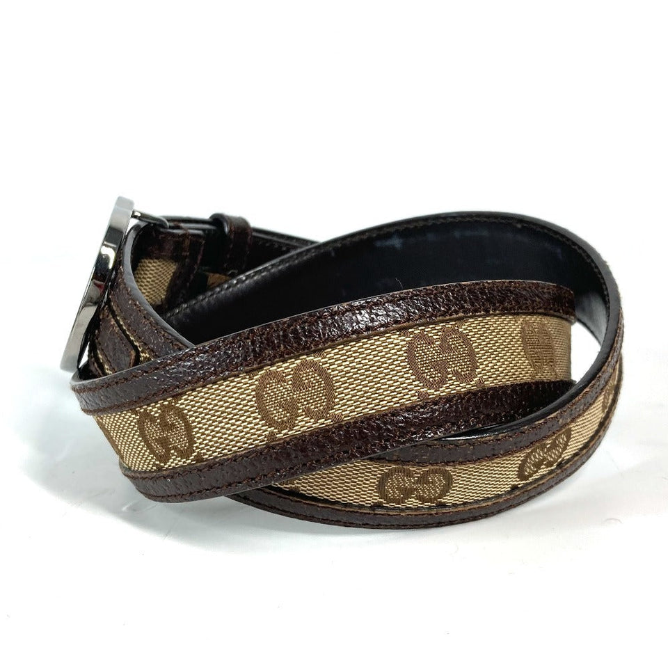 Gucci belt 114874 GG canvas / leather beige GG 80