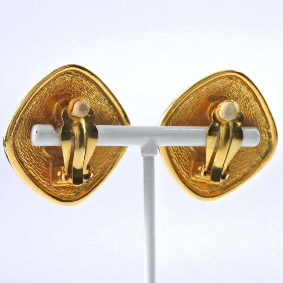Chanel Coco Mark Gold Earrings Vintage