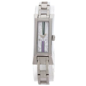 Gucci Watches Quartz 110 Stainless Steel , Stainless Steel Silver Square face white dial Women