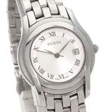Gucci Watches Quartz 5500L Stainless Steel , Stainless Steel Silver Round face Silver dial Women