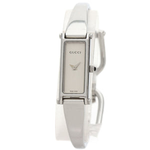 Gucci Watches Quartz 1500L Stainless Steel , Stainless Steel Silver Square face Silver dial Women