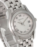 Gucci Watches Quartz 5500L Stainless Steel , Stainless Steel Silver Round face Silver dial Women