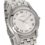 Gucci Watches Quartz 5500M Stainless Steel , Stainless Steel Silver Round face Silver dial mens