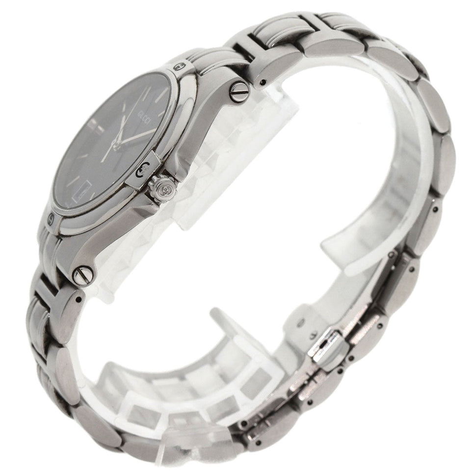 Gucci Watches Quartz 9040M Stainless Steel Silver Double G black dial