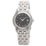 Gucci Watches Quartz 5500L Stainless Steel , Stainless Steel Silver 11P Diamond black dial Women