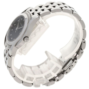 Gucci Watches Quartz 5500L Stainless Steel , Stainless Steel Silver 11P Diamond black dial Women