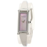 Gucci Watches Quartz 1500L Stainless Steel , Stainless Steel Silver Square face Pink shell dial Women