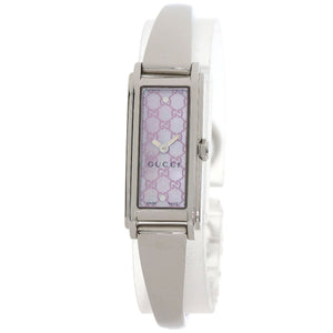 Gucci Watches Quartz 109 Stainless Steel , Stainless Steel Silver GG square face Pink shell dial Women