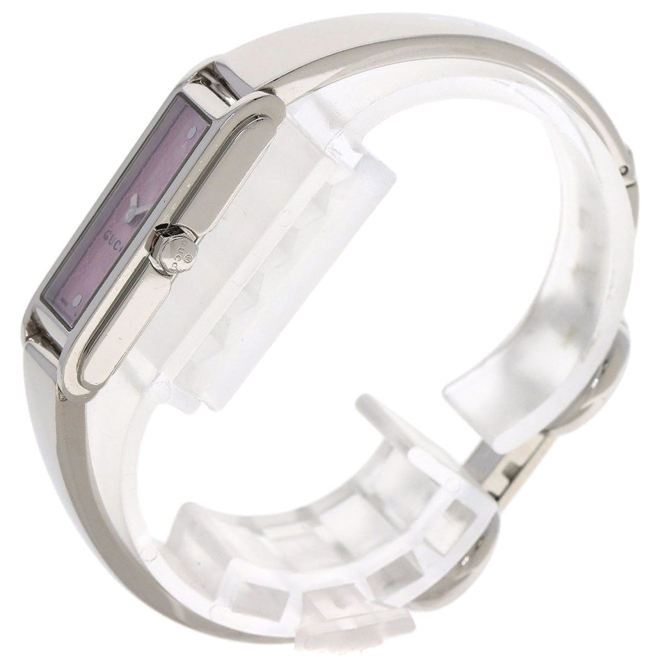Gucci Watches Quartz 109 Stainless Steel , Stainless Steel Silver GG square face Pink shell dial Women